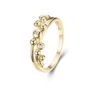 Anello da donna vintage, con geometria, set di gioielli da donna, 67 (21.3), oro giallo 9 K, Moissanite