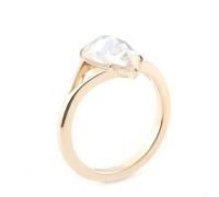 Anello da donna vintage dell'amicizia delicato con moissanite 1/2/3 carati a forma di pera in oro giallo, 50 (15,9), Moissanite