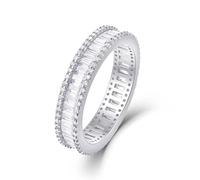 Anello da donna vintage, Eheringe Deko Hochzeit Reihe Von Rechteckigen Moissanite Ringen Silber 18K Weiße gold Größe 62 (19.7)