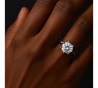 Anello da elegante e versatile realizzato in 925 con moissanite a sei griffe da 0.5/1/2/3/5/10 , per l'uso e come regalo per San, Natale, Capodanno o compleanni, fornito con una confezione regalo.