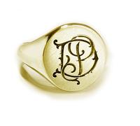 Anello da mignolo con monogramma personalizzato Bagnato in oro 18kt