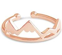 Anello da montagna per appassionati di attività all'aria aperta e escursionisti, anello regolabile in oro rosa