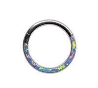 Anello da naso con setto opale Clicker incernierato viola 8 mm G23 Gioielli...