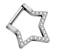 Anello da naso con stella alla moda, con zirconi intarsiati, ideale per migliorare il tuo look piercing alla moda, Haoshi, come descritto, come descritto