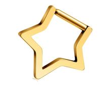 Anello da naso con stella alla moda, con zirconi intarsiati, ideale per migliorare il tuo look piercing alla moda, Glossy, come descritto, come descritto