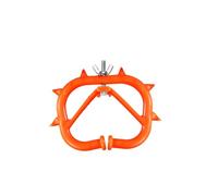 Anello da naso in plastica arancione per lo svezzamento del vitello con | Struttura in plastica arancione con chiusura a dado ad ala in metallo e punte protettive per uno svezzamento sicuro del