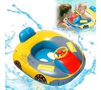 Anello da Nuoto per Bambini, Anello da Nuoto per Auto, Anello da Nuoto Gonfiabile, Sedile da Nuoto, Barca per Bambini con Maniglia al Volante, Costume da Bagno per Bambini (72 * 65 cm)