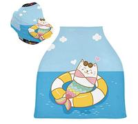 Anello Da Nuoto Sirena Gatto Passeggino Tettoia Copri Seggiolino Copertura Infermieristica Auto per Bambini per L'Allattamento Al Seno Morbido Traspirante Elastica Tettuccio