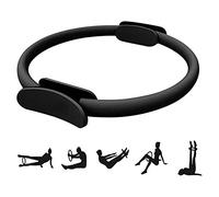 Anello da pilates con doppia impugnatura, per esercizi di pilates, con doppia impugnatura, per yoga, fitness, per bruciare i grassi su braccia e cosce per aumentare la forza, donne e uomini (nero)