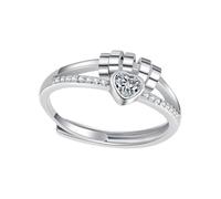 Anello da pollice in ottone massiccio con cuore e perline spinner per alleviare e gestire lo stress