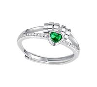 Anello da pollice in ottone massiccio con cuore e perline spinner per alleviare e gestire lo stress