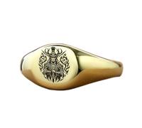 anello da samurai inciso di forma ovale | argento sterling 925 placcato oro | gioielli da regalo, anelli con sigillo in stile vintage, gioielli fatti a mano ipoallergenici| LK_PDR_01680_9