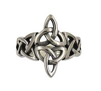 Anello da Uomo Con Nodo Celtico Triquetra In Acciaio Inossidabile Vichingo, Anello Celtico Con Nodo Celtico Vintage Nordico, Stile Gotico Unisex Medioevo Gioielli di Protezione Della Moda