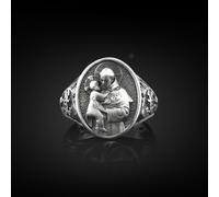 Anello da uomo con sigillo Sant'Antonio da Padova in argento sterling