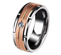 Anello da uomo europeo e popolare, in acciaio inox, classico e durevole, adatto per l'uso quotidiano, Misura unica, Metallo