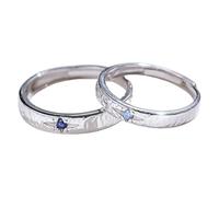 Anello da uomo in argento, anello in argento 925 con stella regolabile, regalo da donna di compleanno, Ajustable, Argento 925/1000, zirconia cubica