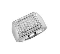 Anello Da Uomo In Argento Sterlina Con Più Pietre In Giada Cubica Bianca