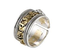 Anello da uomo in argento Sterling 925, anelli in argento Sterling da uomo, con sei parole di verità, regolabile