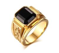 Anello da uomo in stile vintage, con strass, idea regalo per matrimonio e fidanzamento, alla moda, pratico