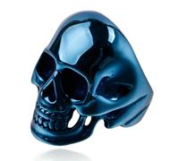 Anello da uomo in titanio con teschio del cavaliere oscuro, gioiello punk gotico, stile vintage industriale, regalo, 10, Acciaio al titanio