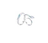 Anello da uomo regolabile, anello di fidanzamento e matrimonio, in argento 925, da donna, in argento blu, nuvole di buon auspicio del serpente regolabile, Ajustable, Argento 925/1000, Senza Gemme