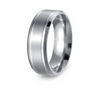 Anello da uomo satinato, semplice da indossare tutti i giorni, anello | Texture opaca spazzolata, non sbiadisce facilmente, adatta per vari scenari di utilizzo come pendolarismo e cerimonie.