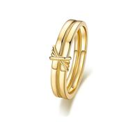 Anello da uomo, stile retrò, con papillon, idea regalo per il papà, 56 (17.8), Oro giallo 18 carati, Non pietra preziosa
