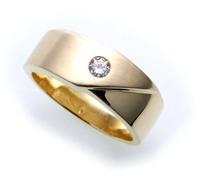 Anello da Uomo Vero Oro 585 Zirrkonia Parzialmente Massiccio Oro Giallo Qualità