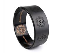 anello da yoga, Cerchio yoga classico nero professionale in poliuretano for palestra, allenamento e della schiena, attrezzo for pieghe, fitness, bodybuilding(Black)