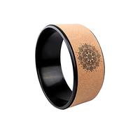 anello da yoga, Pilates professionale in legno con Buddha Lotus | Attrezzo for l'allenamento della schiena in TPE for bodybuilding e fitness - Nero