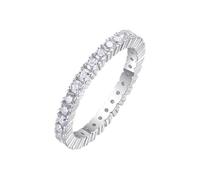 Anello Damen Zeigefinger, Damenring Zart Dünn 2 mm Moissanit Silber Platin Größe 63 (20.1)