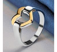[Anello d'Argento a Forma di Cuore] Anello in Argento Sterling 925 placcato in Argento | Stile Classico ed Elegante Minimalista - Separazione dei Colori - Perfetto per l'Uso Quotidiano come Regalo di 