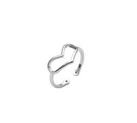 Anello d'argento, s sterling silversilver anello per donne glossy cavo amore cuore regolabile ad anello coda di coda di goccia gioielli per le dita per le donne regalo di San Valentino