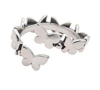 Anello d'argento sterling 925 Butterfly 925 per le donne anelli aperti espansibili annati espantibili a mano regolabile per i gioielli di compleanno di boho