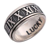 Anello dei numeri romani retrò 925 Spinner sterling sterling Fidget Ring Band for Men Domenne Dimensione 6.5-10.5