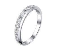 Anello delicato da donna, anello di nozze semplice, impilabile con taglio quadrato moissanite, 52 (16,6), Moissanite