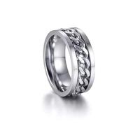 Anello della catena del filatore dell'acciaio inossidabile per gli uomini e le donne che muovono la catena rotante per sollievo di ansia e apribottiglie della birra