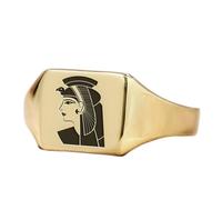 Anello della regina d'Egitto di forma quadrata | Argento sterling 925 placcato oro | Gioielli da regalo, anelli con sigillo in stile vintage, gioielli fatti a mano ipoallergenici| LK_PDR_01373_7
