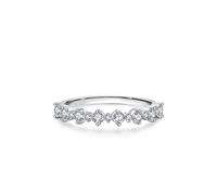 Anello dell'amicizia da donna, impilabile, semplice, con moissanite rotonda, 62 (19.7), Oro bianco 14 car, Moissanite