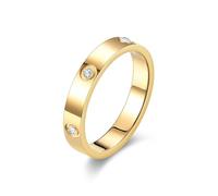 Anello dell'amicizia in acciaio inossidabile e titanio con zirconia cubica, per uomo e donna, Acciaio inossidabile, Zircone sintetico