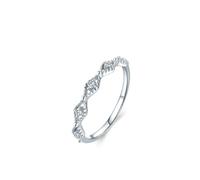 Anello dell'amicizia per amiche, celebrità da donna con corpi cavi, in argento sterling 14 carati, misura 65 (20,7)