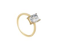 Anello dell'amicizia rune moissanite 9 K oro Au375/Au585/Au750 bianco moissanite rettangolare misura 45 (14,3) classico per lesbiche cocktail incisione, 14 (17,2), oro giallo 9 K, Moissanite
