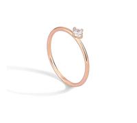 Anello dell'amicizia, set da donna con solitario a 4 artigli con moissanite, regalo unico per donna, L 1/2, Oro rosa 14 carati, Moissanite