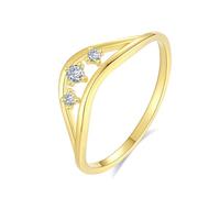 Anello dell'amicizia sottile, da donna, semplice, rotondo, in oro giallo 9 carati, misura 16 (17,8)