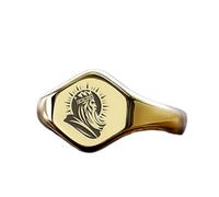 anello dell'imperatore a forma esagonale | argento sterling 925 placcato oro | gioielli da regalo, anello con sigillo in stile vintage, gioielli fatti a mano ipoallergenici| LK_PDR_01692_7.5