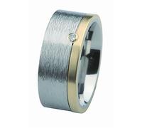 Anello Design Serio R224.9 Oro 585 Con Diamante 0,035ct Acciaio Lucido