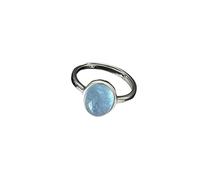 Anello di Acquamarina Naturale Anello di Colore Argento Cristallo Anello di Pietra Aperto da Donna Regolabile Anelli di Dito alla Caviglia Equilibrio Reiki Anello di Eternità per Donna Ragazza Uomo