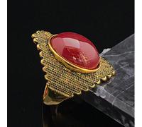Anello di alta qualità alla moda con strass dorati, rossi e neri, anello con pietra rossa artificiale, regalo per compleanni e San Valentino 7,9,6,8,10Acciaio inossidabile