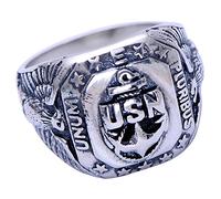 Anello di ancoraggio USN us navy anello con aquila veterano militare americano in argento sterling 925 per uomo e donna taglia 23
