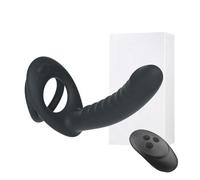 Anello di bloccaggio Strapon vibratore con dildo giocattoli sessuali Per coppie di donne masturbatore anale anello di bloccaggio erotico vibratore con plug anale giocattoli per adulti